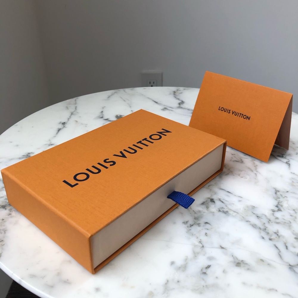 LOUIS VUITTON Drawer Gift Storage Jewelry Wallet BOX w/Receipt Holder